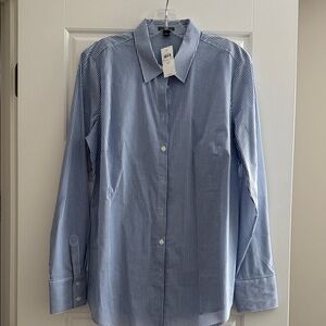 Ann Taylor Blue Striped Women's Dress Shirt